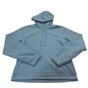 Nike Vintage 90s Womens Medium Pullover Logo Hoodie Drawstring Blue Cozy Sweater